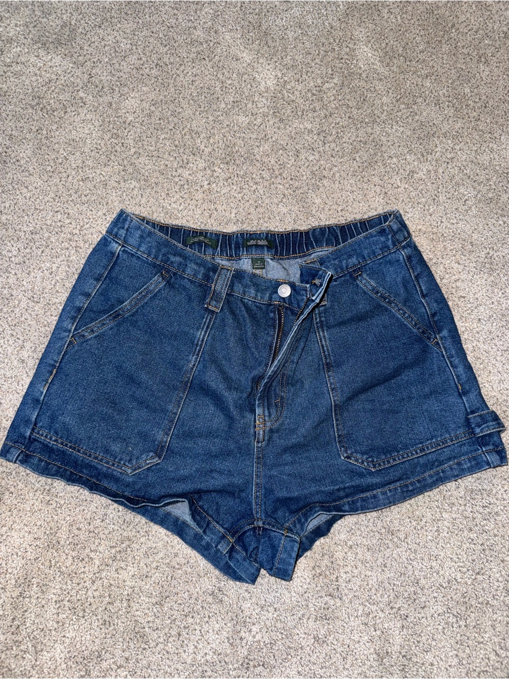 wild fable Dark Blue High-Rise Denim Shorts